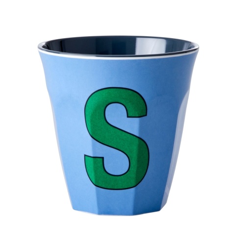 Alphabet Melamine Cup Letter S on Blue by Rice DK